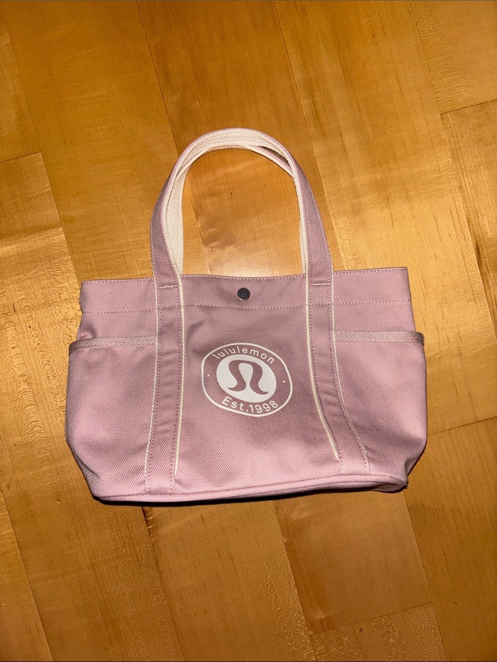 Lululemon Mink Berry and Light ivory canvas tote